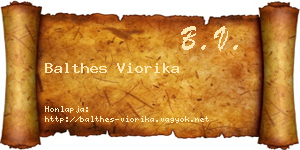 Balthes Viorika névjegykártya